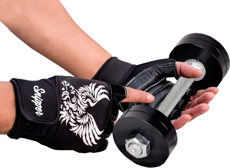 Snipper Lycra Gym Gloves for Weightlifting, Crossfit, Fitness Gym & Fitness Gloves  (Black)