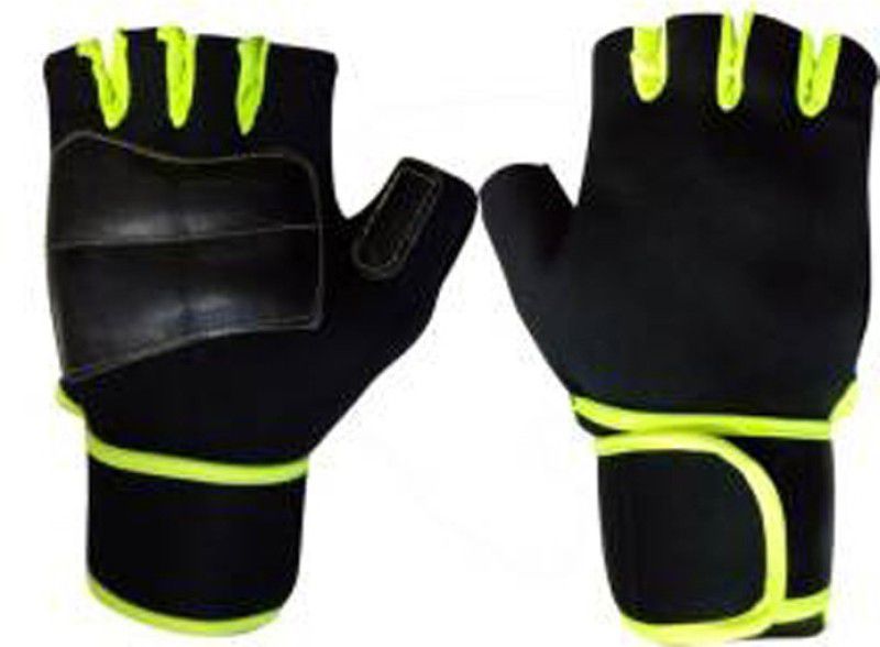 5 O' CLOCK SPORTS Lycra Netted Wrist Support Gloves Pair Gym & Fitness Gloves (Green) Gym & Fitness Gloves  (Green)