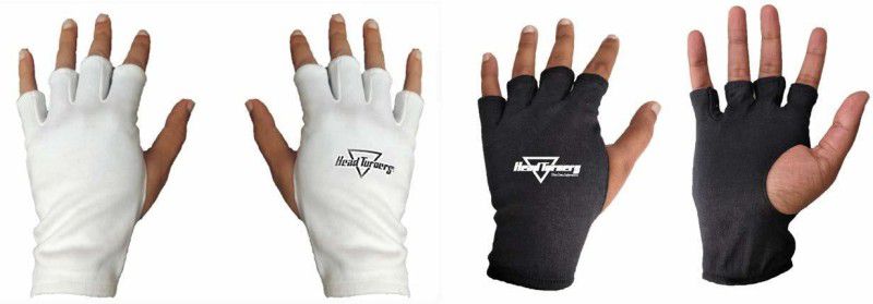 HeadTurners Limited Edition Finger Cut Fielding, Catching, Batting Inners Gloves Black White Inner Gloves  (Black White)
