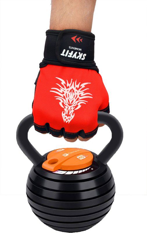 VELLY5 BLACK GYM AND SPORTS GLOVES Gym & Fitness Gloves  (RED AND BLACK)