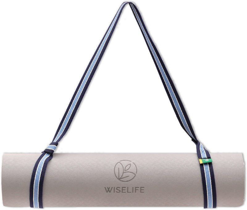 Wiselife Blue Yoga Strap Sling Belt For Carrying & Holding Mat With Overlocking Closure Cotton Yoga Strap  (Multicolor)