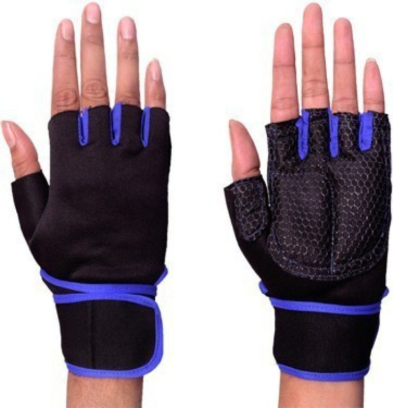 Snipper Premium Lycra 111 Gym Gloves for Weightlifting/Fitness Gloves Gym & Fitness Gloves  (Black, Blue)