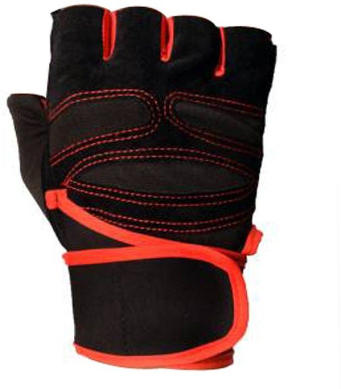 5 O' CLOCK SPORTS Lycra High Quality Gym Gloves With Wrist Support (Pack Of 1) (Orange) Gym & Fitness Gloves  (Orange)
