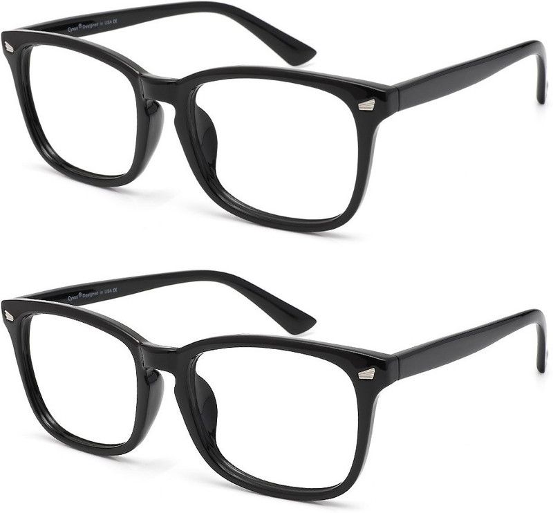 Full Rim Square, Rectangle Anti Glare & Blue Cut Computer Glass For Men & Women  (56 mm)