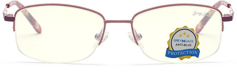 Half Rim Rectangle Anti Glare & Blue Cut Computer Glass For Women  (130 mm)