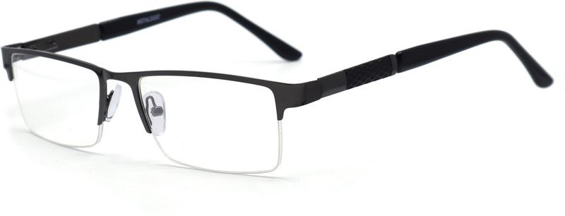 Half Rim Rectangle Anti Glare & Blue Cut Computer Glass For Men & Women  (49 mm)