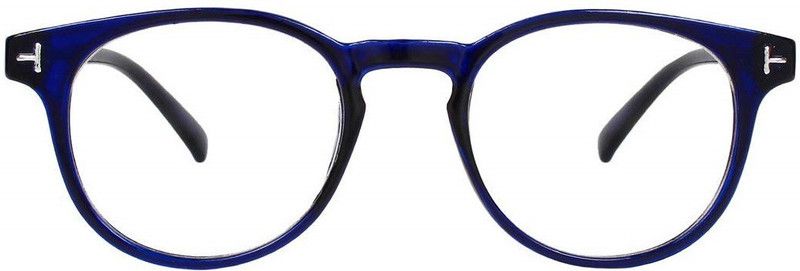 Full Rim Oval, Round Blue Cut Computer Glass For Men & Women  (48 mm)