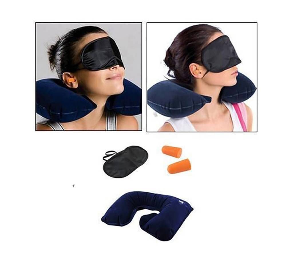 3 In 1 Travel Set,neck Cushion, Eye Mask, Ear Plug