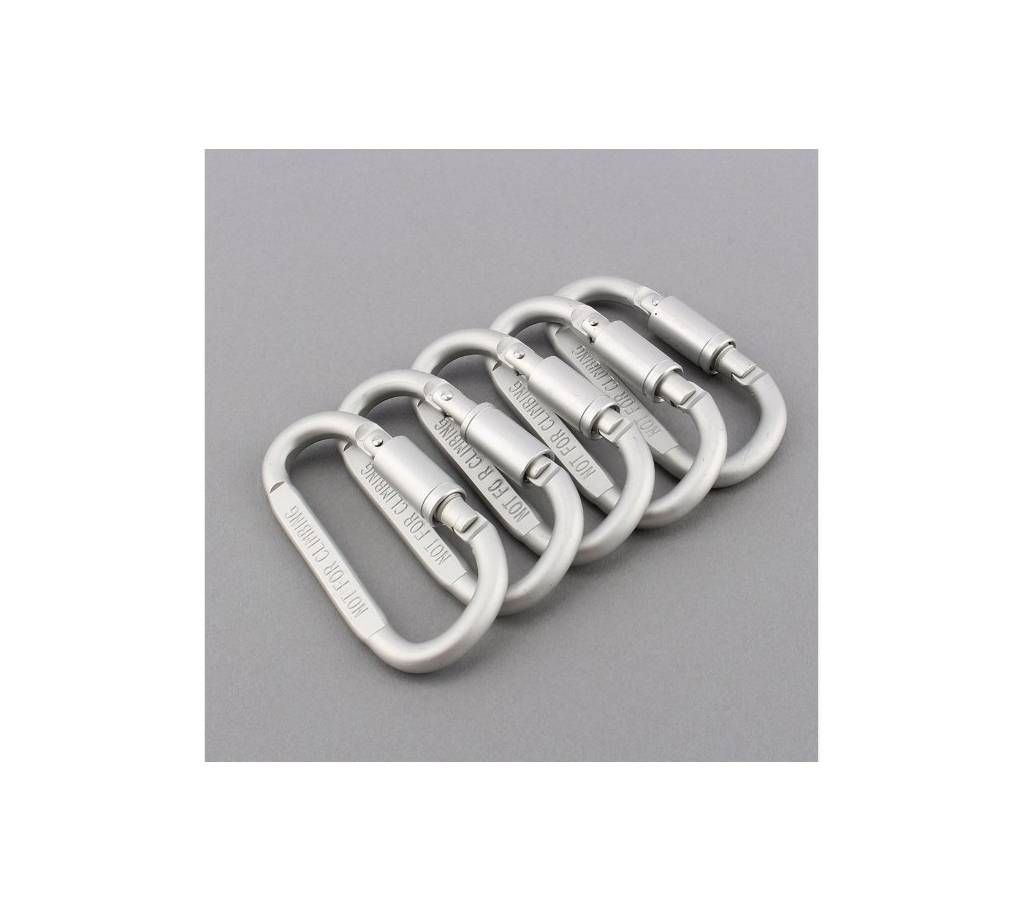 6 Pcs Outdoor Aluminum Carabiner D-Ring Key