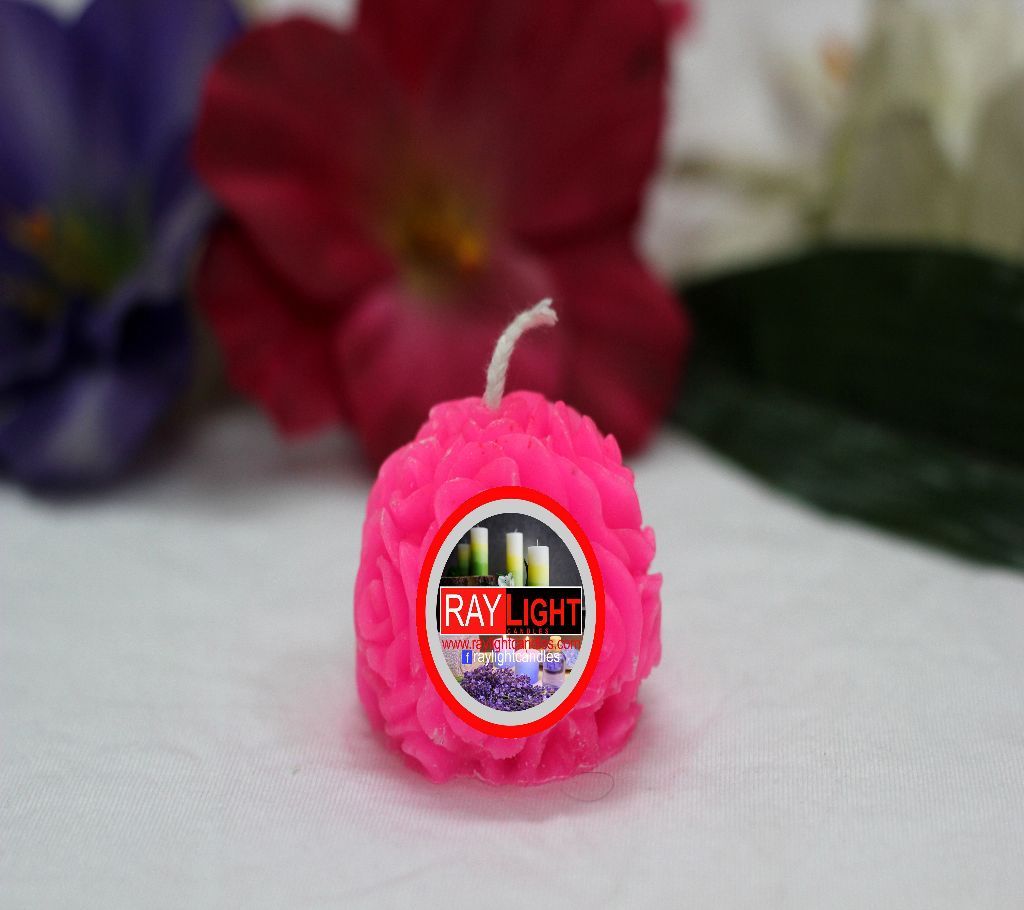 flowers ball shape candles-pink