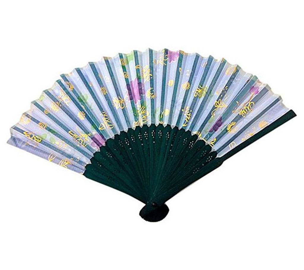 Chinese Folding Sky Fabric Lace Hand Pocket Fan