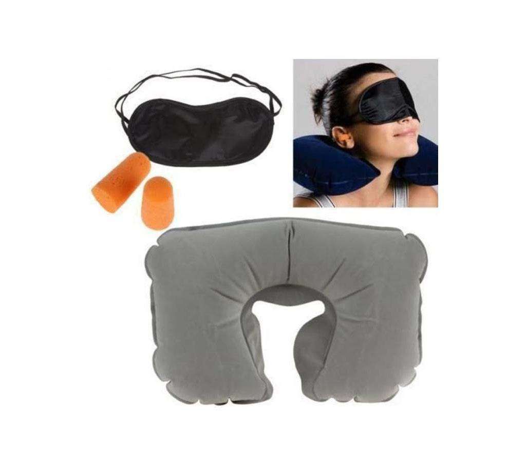 (3 In 1) Travel Selection (Neck Pillow, Eyeshade, Earplugs)