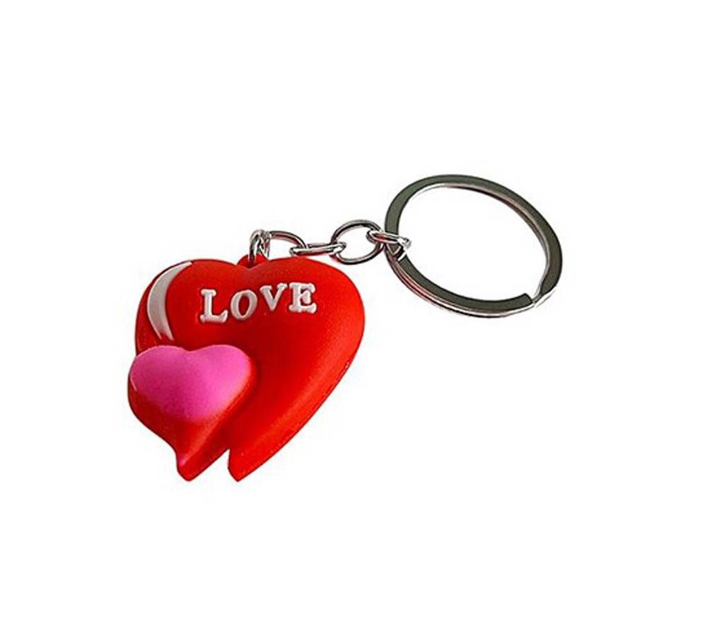 Red heart shaped keyring