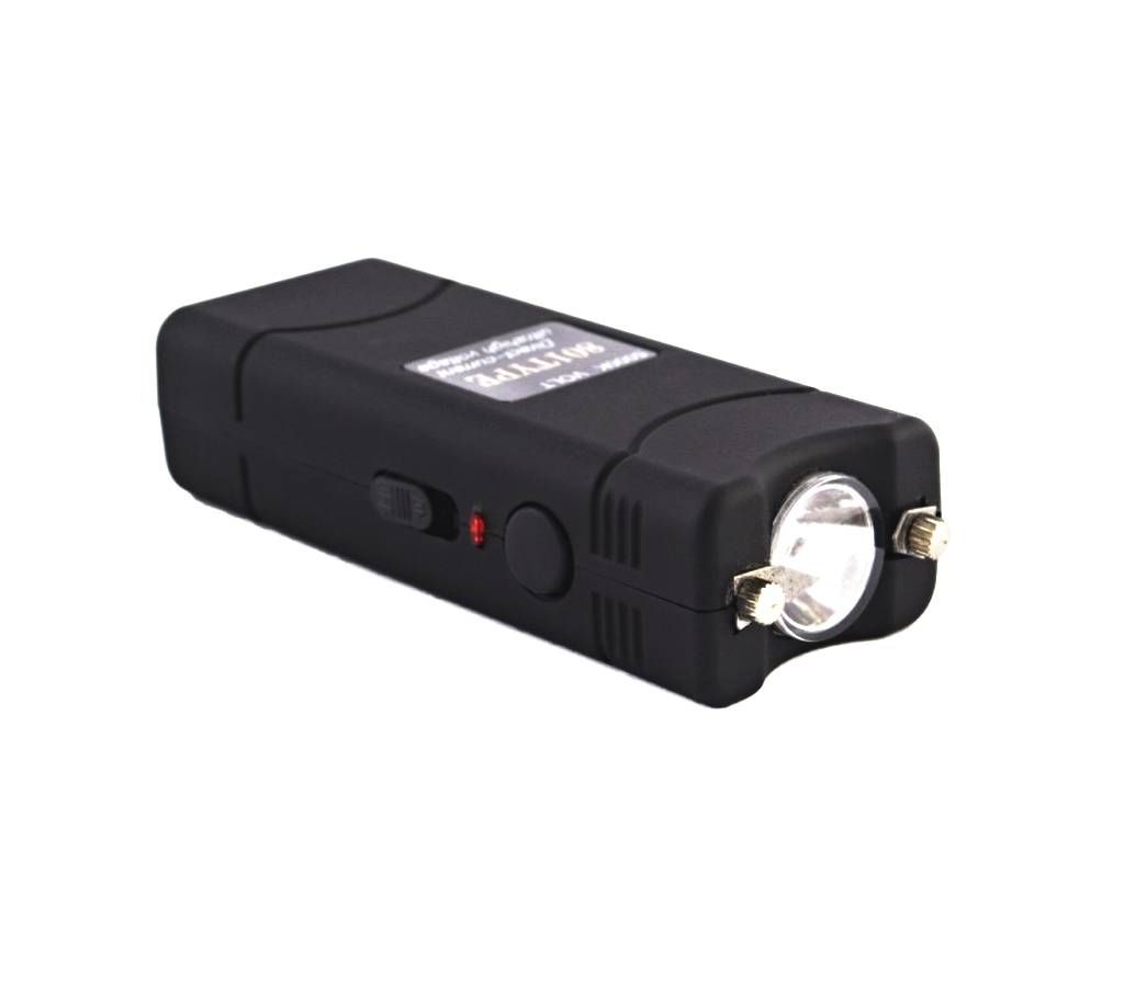 Rechargeable Electric Shock Stun Gun and Torch Light For Security - Black