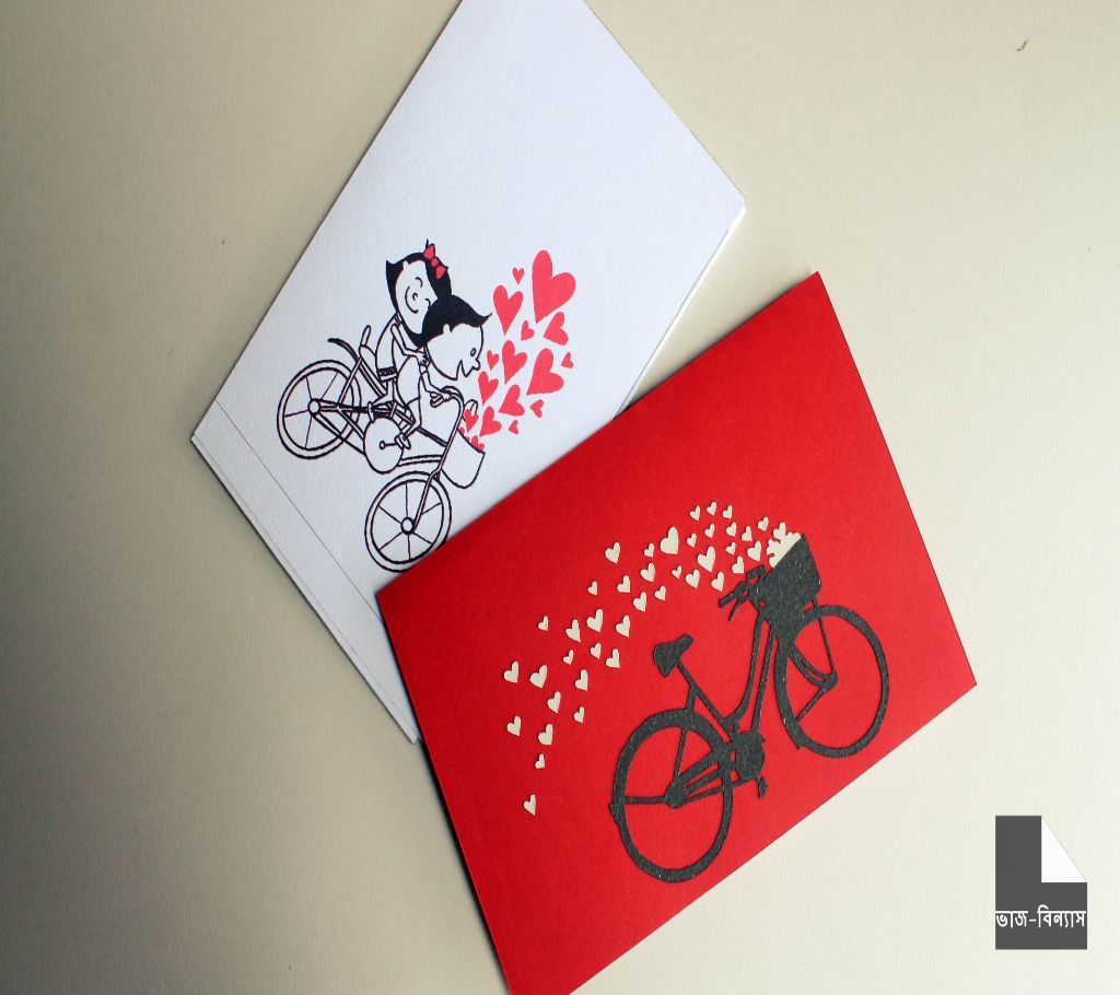 Cycle couple 3D Pop-Up Card