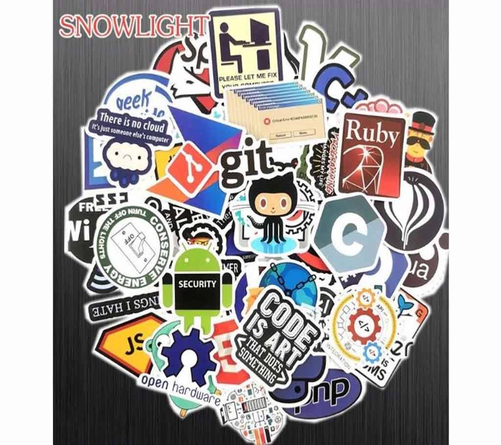 50 Pcs Programming Language Stickers For Laptop Skateboard Motorcycle Bike Car