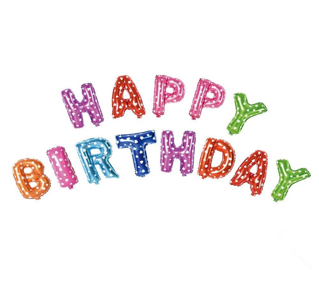 Happy Birthday Foil Balloon (Multi Colour with Dotted)