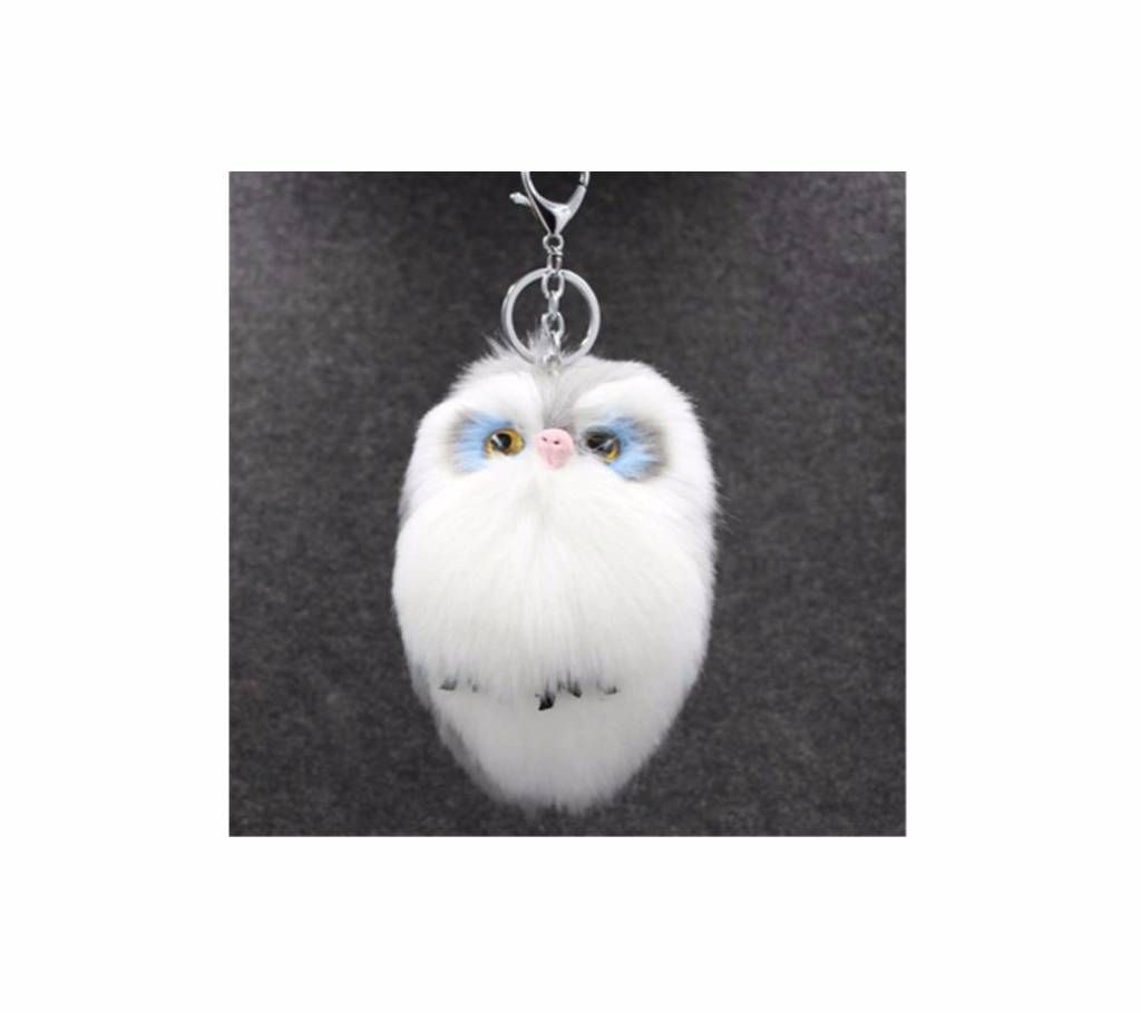 Cute 15 cm Big Fluffy Owl Key rings  Chains For Women Bag