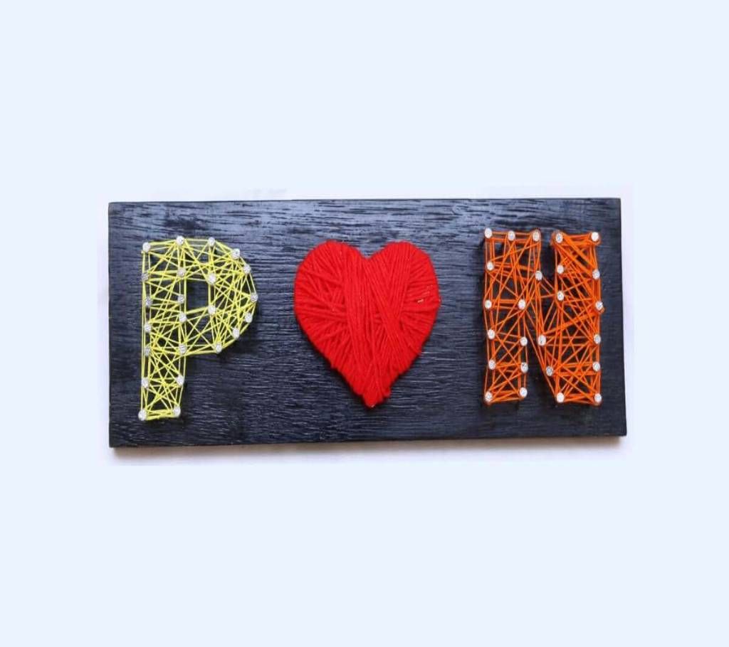 Customize you and your valentine Name initial word on wood - Pre Order
