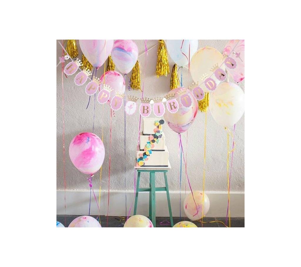 Happy Birthday Crown Banner
