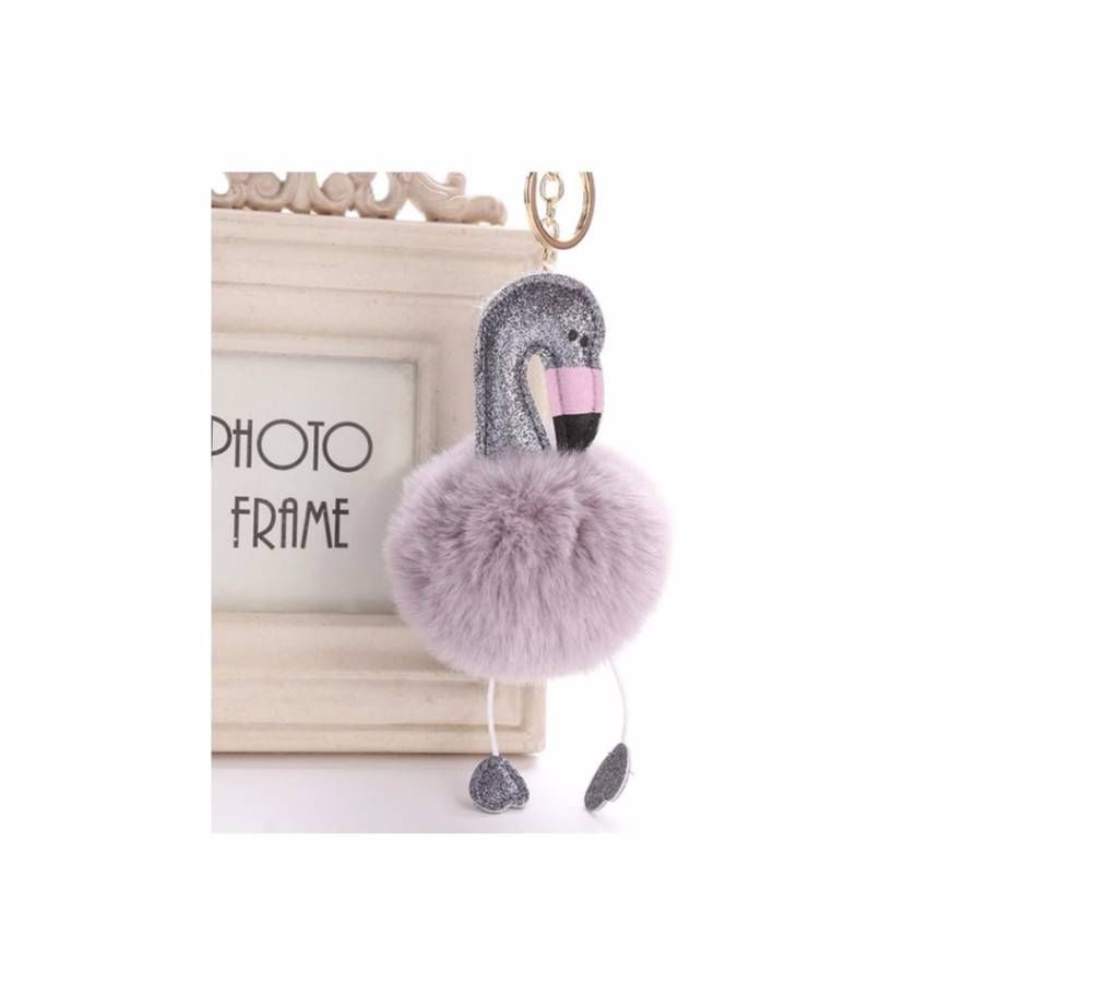 Cute Fluffy Flamingo Key Chain Chains For Women Bag