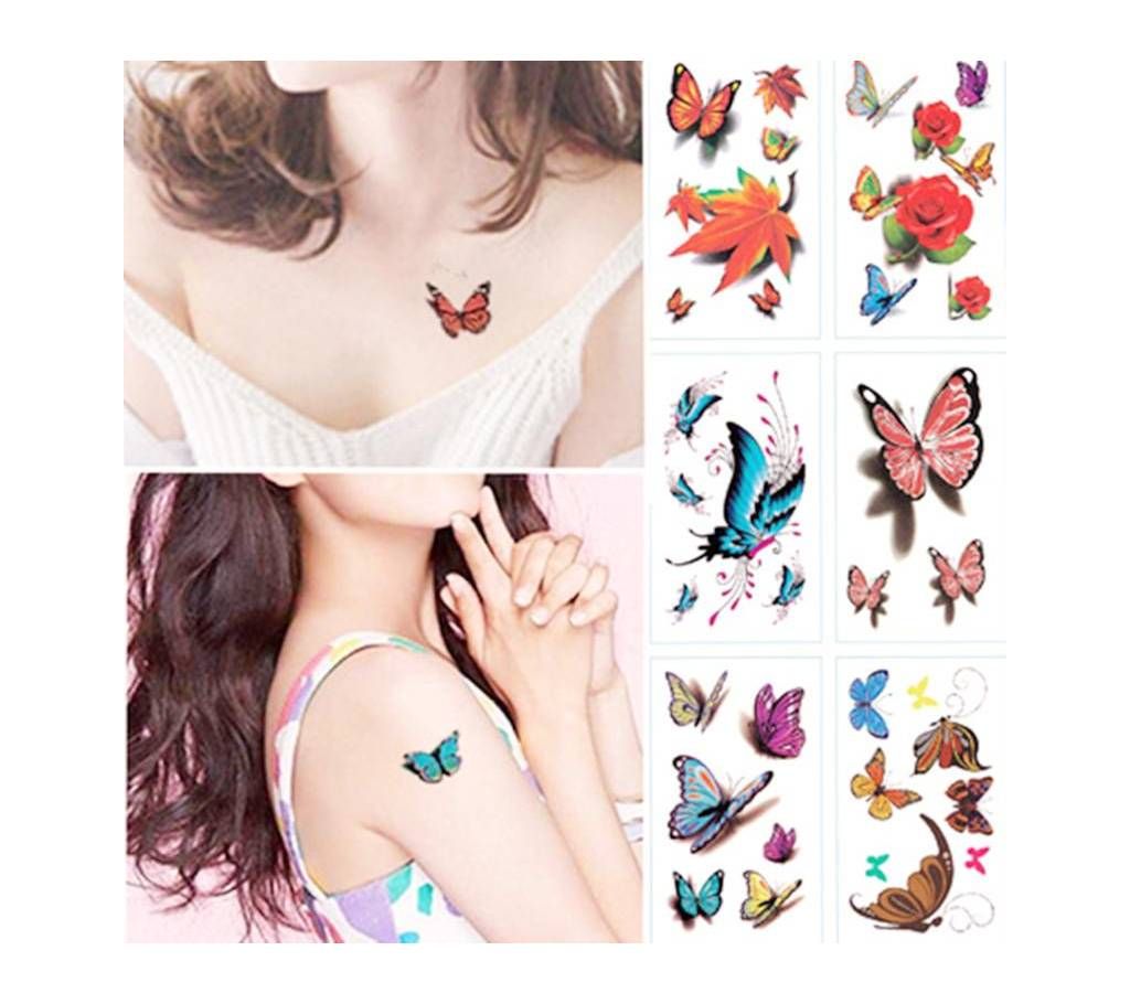 Hot Watercolor 3D Butterfly Temporary Tattoo Sticker Waterproof Women Fake Tattoos Men Children Body Art Hot Design