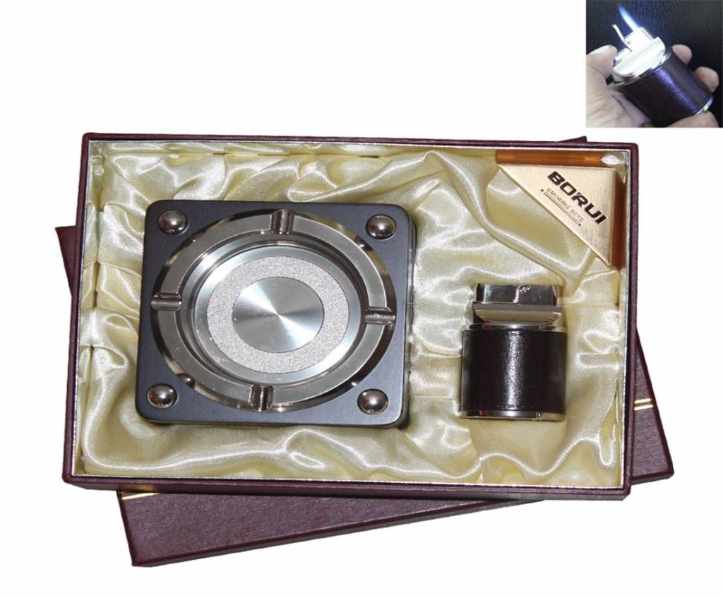 Premium Lighter And Ashtray Set