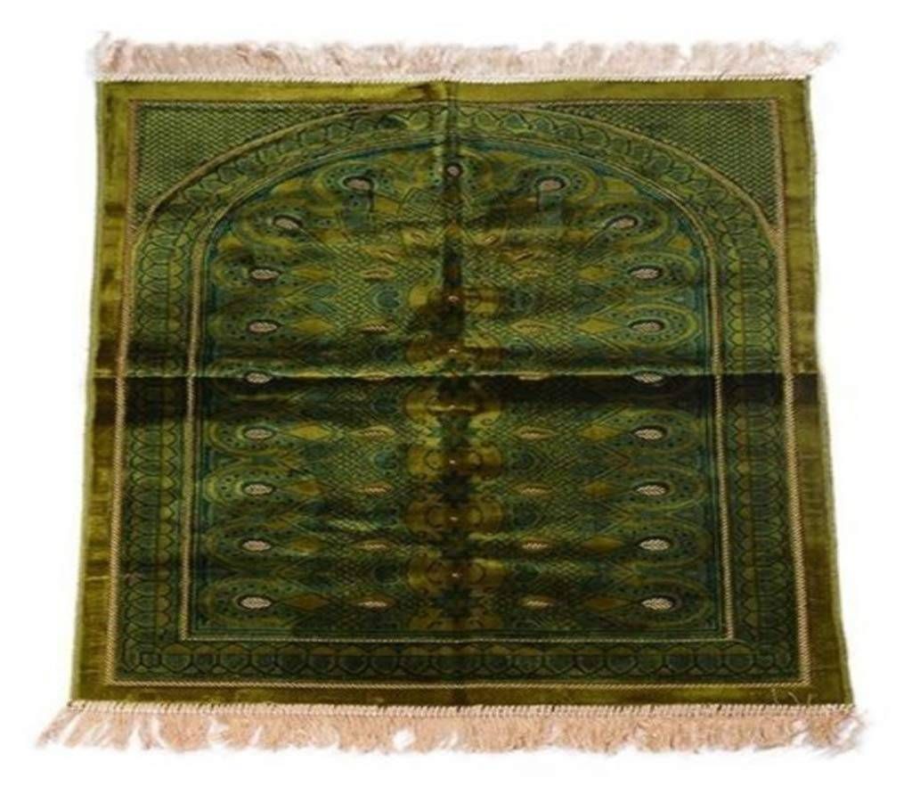 Muslim Prayer Velvet Janamaz - Dark Green