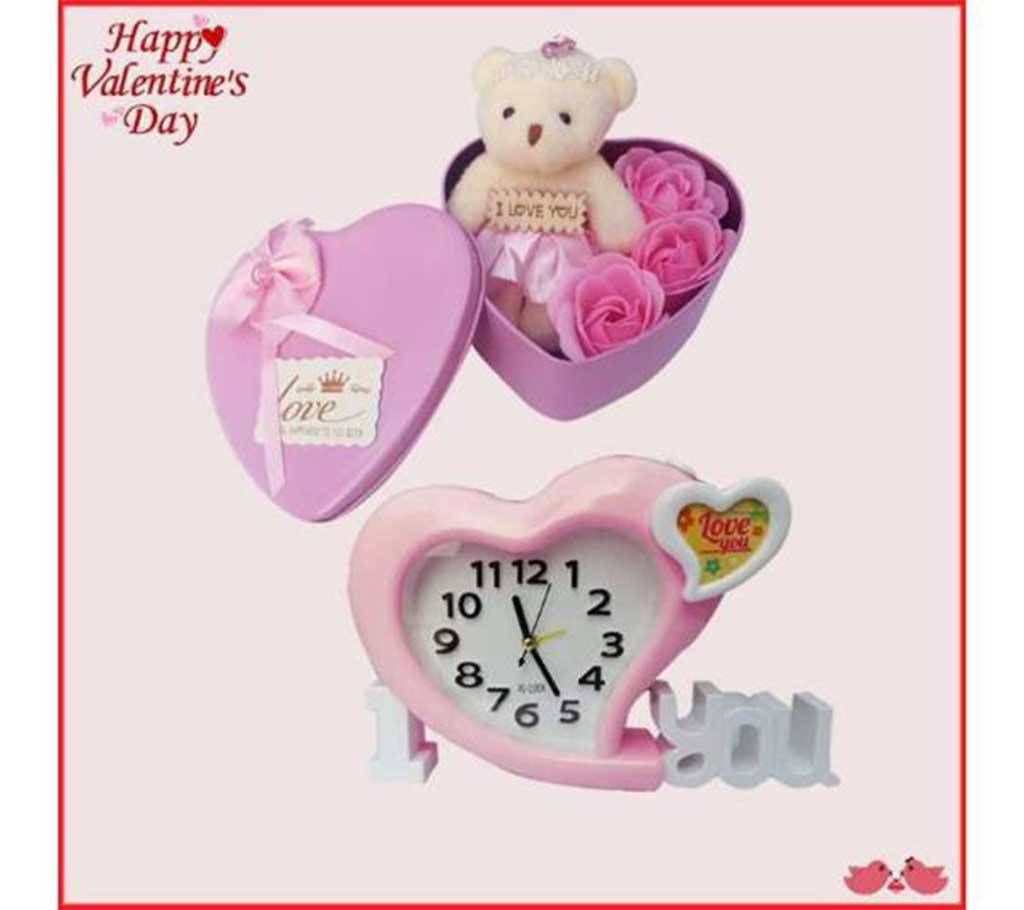sweet love alarm clock and gift box combo 