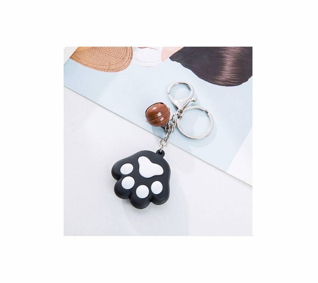 Cute Animal Dog Paw Keychain with Small Bell