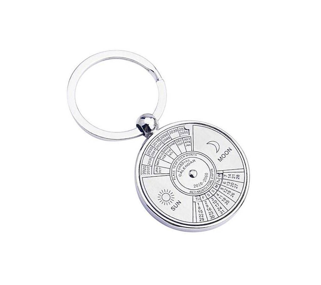 50 Year Calendar Key Ring - Silver