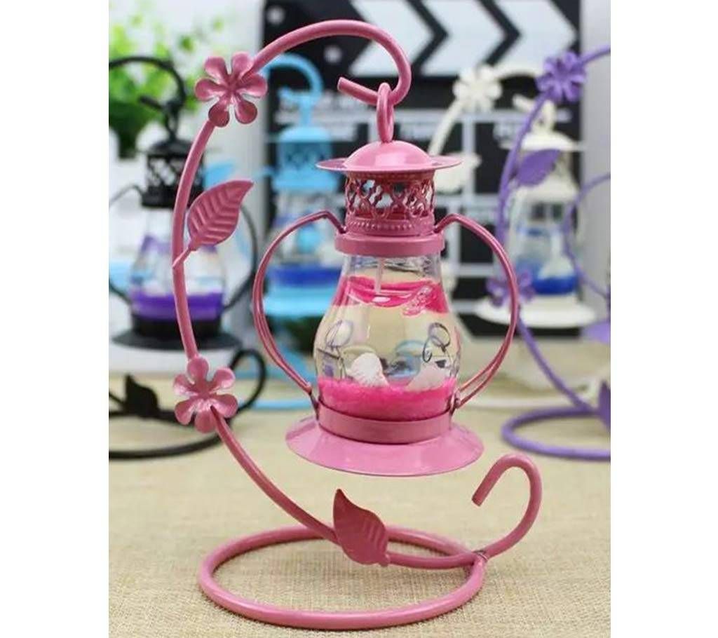Stand and Hariken Candle Showpiece Black and Pink (1 piece)