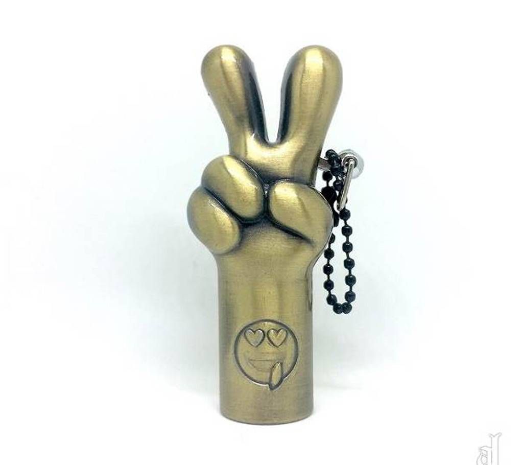 Cool Victory Gang Sign Shape Metal Gas Lighter