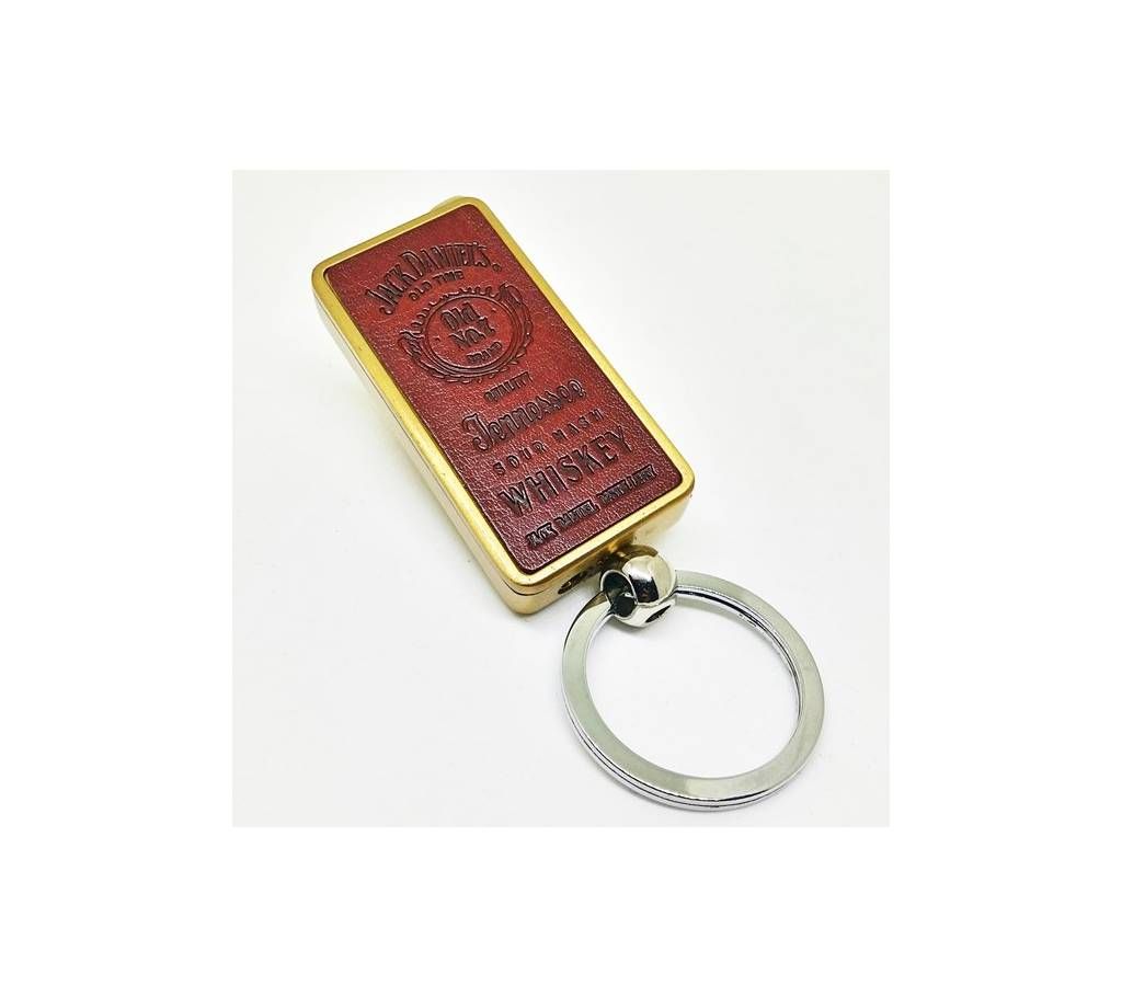 Artificial Leather Gas Lighter with Keyring