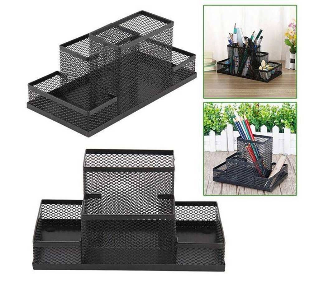 Desk Organizer Metal Storage Box - Black