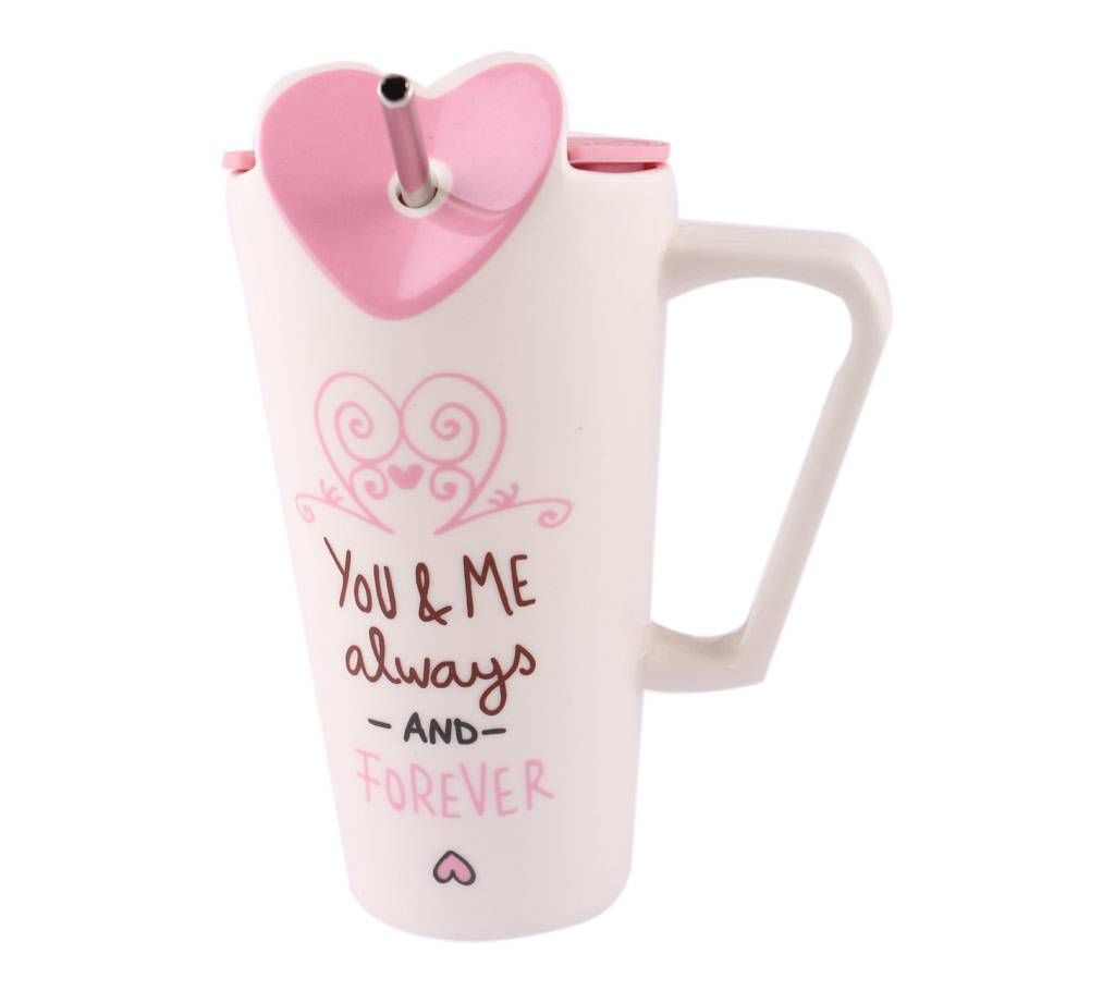 Juice or coffee Mug with straw