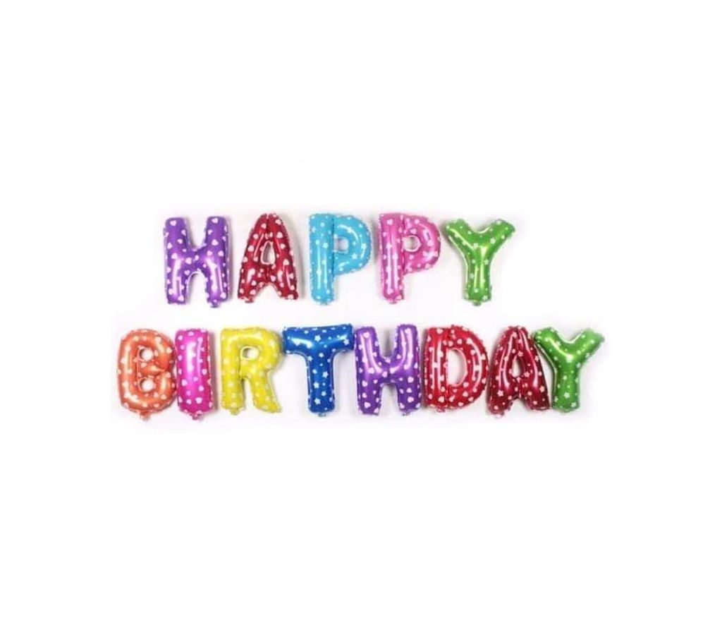 Foil  Happy Birthday Letter Balloon Banner Kit
