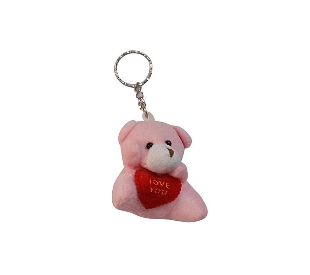 Romantic Teddy Bear Keyring - Pink