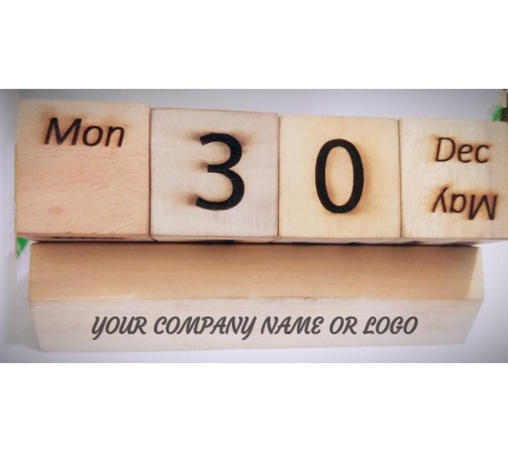 wooden desk calendar