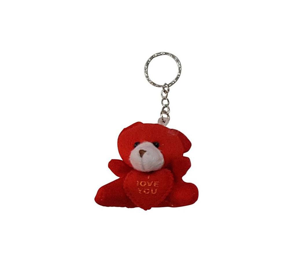 Romantic Teddy Bear Keyring - Red