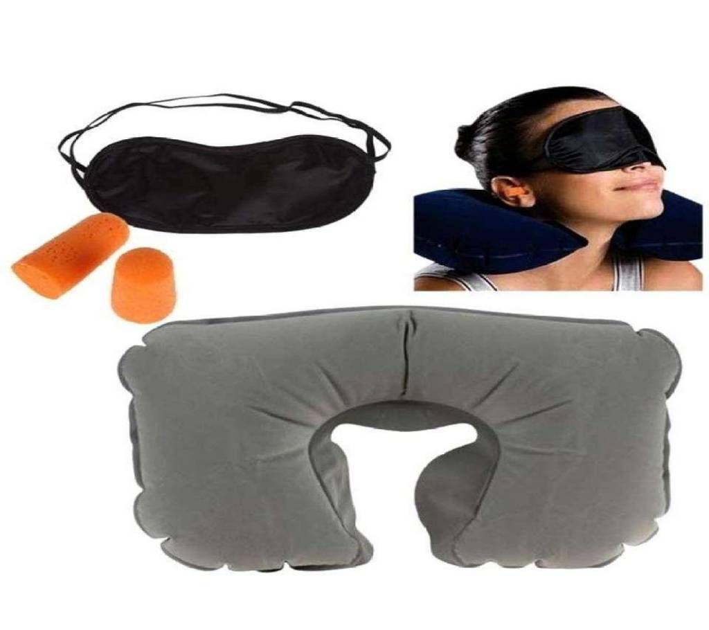 Travel Selection 3 in 1 - Neck Pillow, Earplug, Eye Cover