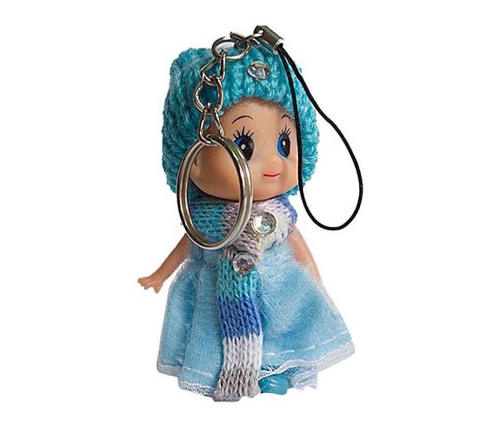 Cute Barbie Doll Fashion Key ring - cyan
