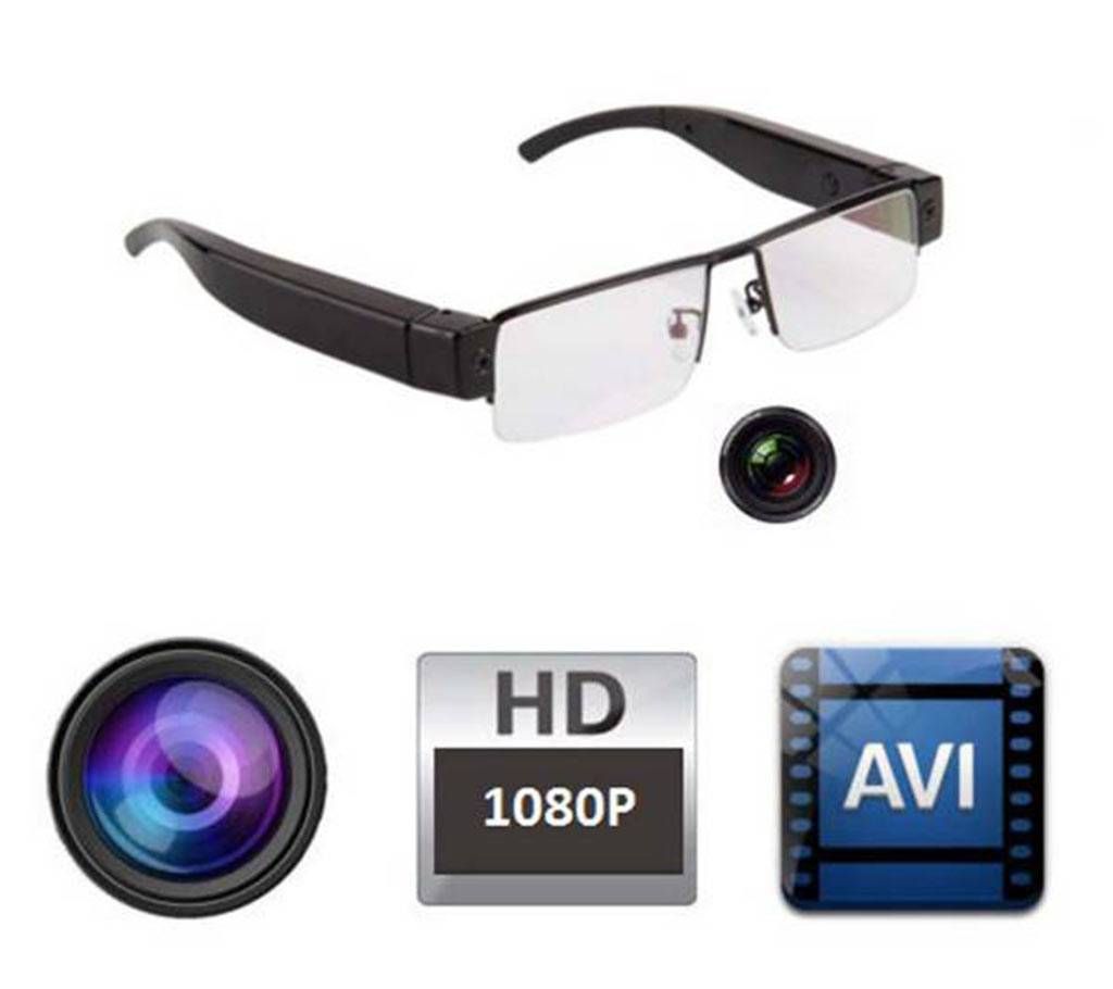 HD 1080P Spy Hidden Half Frame Glasses Camera