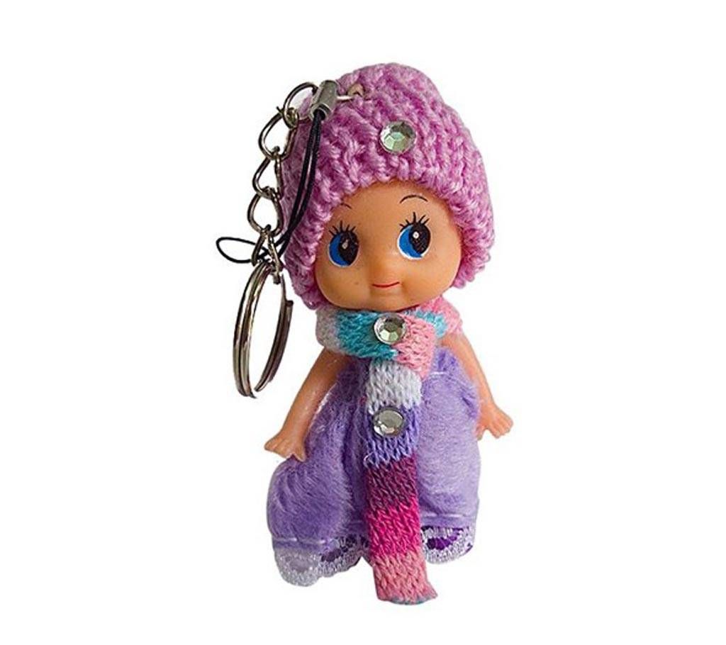 Cute Barbie Doll Fashion Key ring - purple
