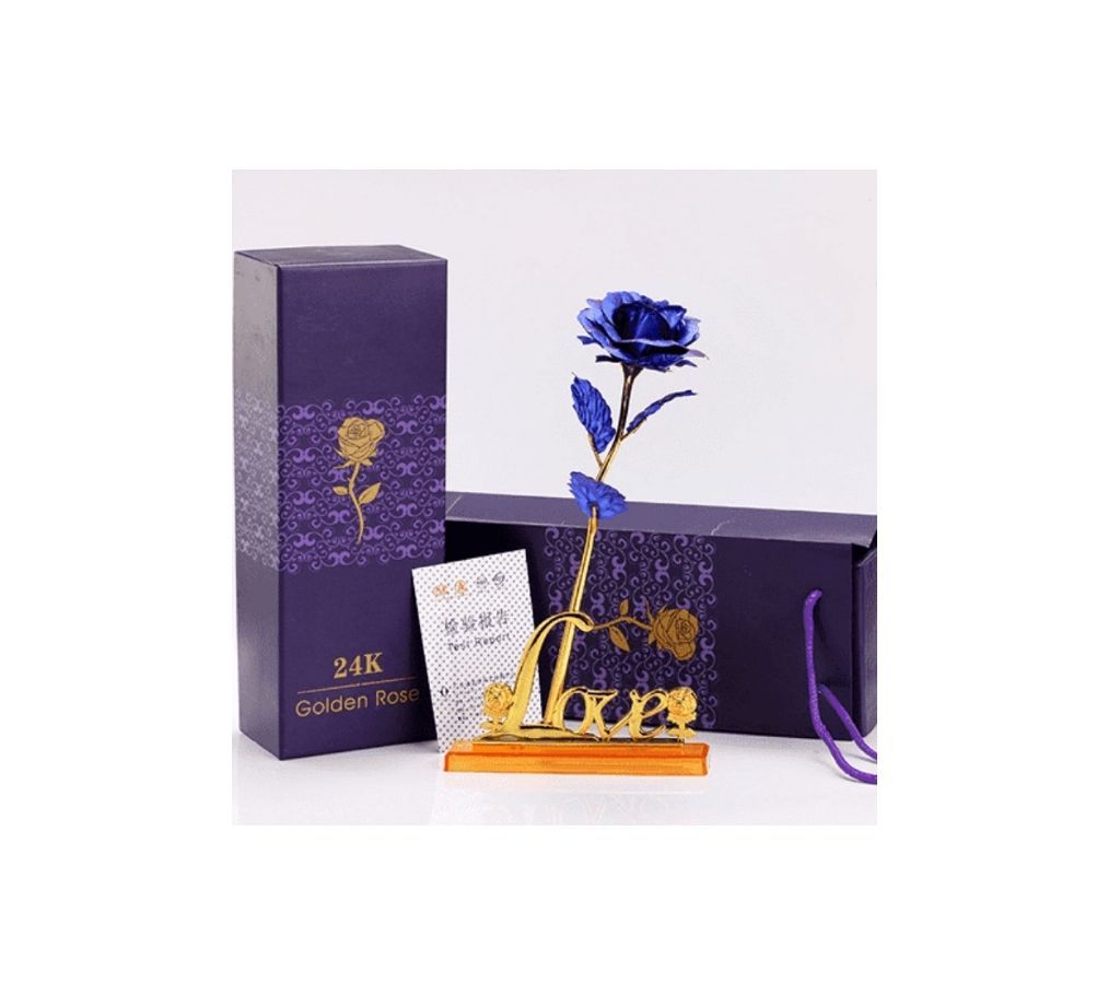 24 K Gold Plated Foil Rose for Valentines Day Gift with Love base