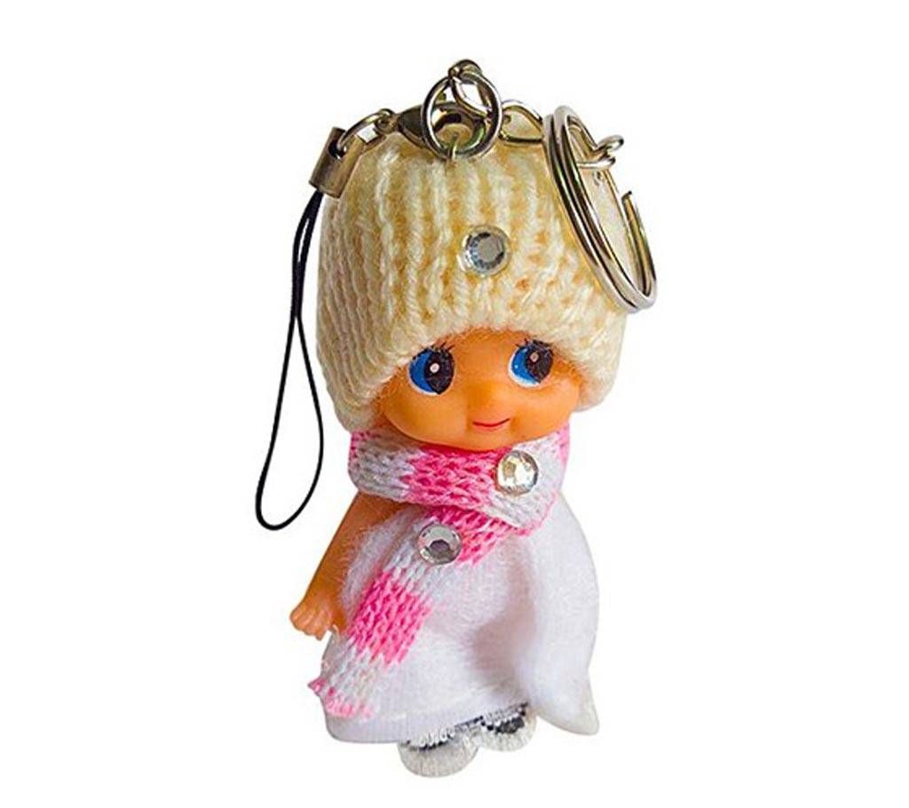 Cute Barbie Doll Fashion Key ring - white