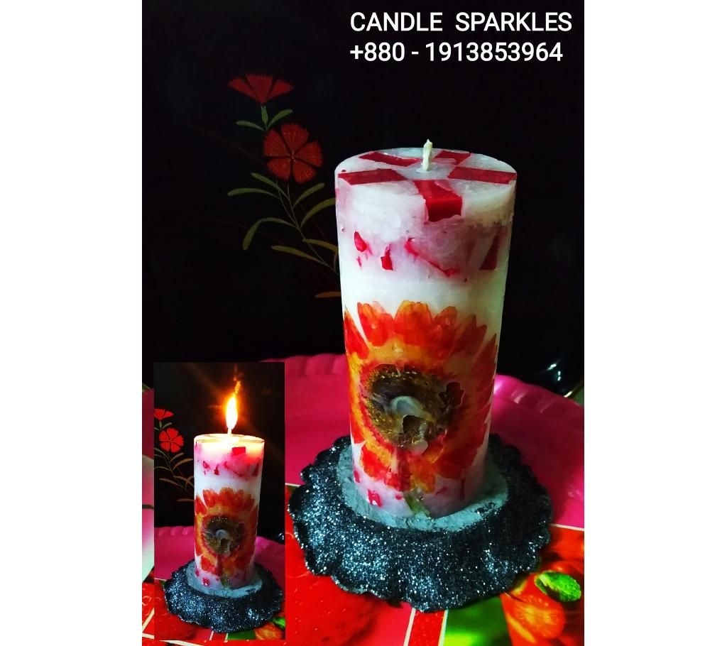Candle Sparkles. Natural, Love candle.