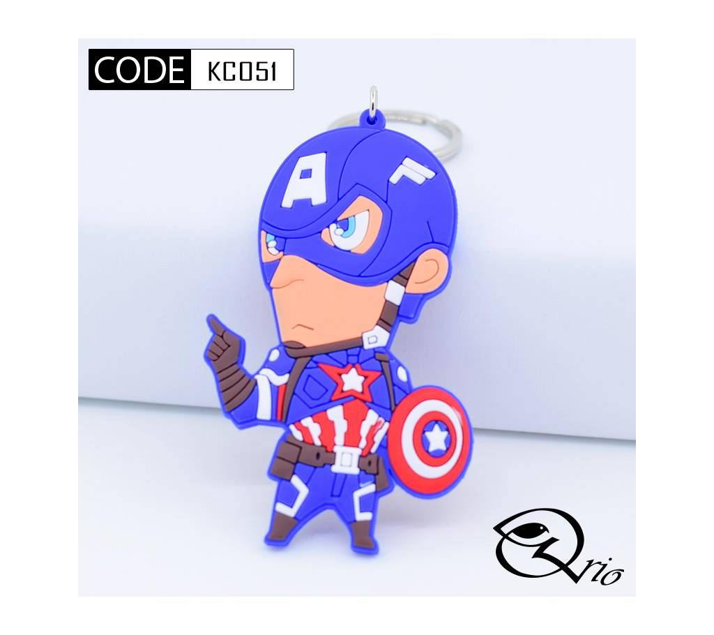 Grumpy Captain America PVC Keychain