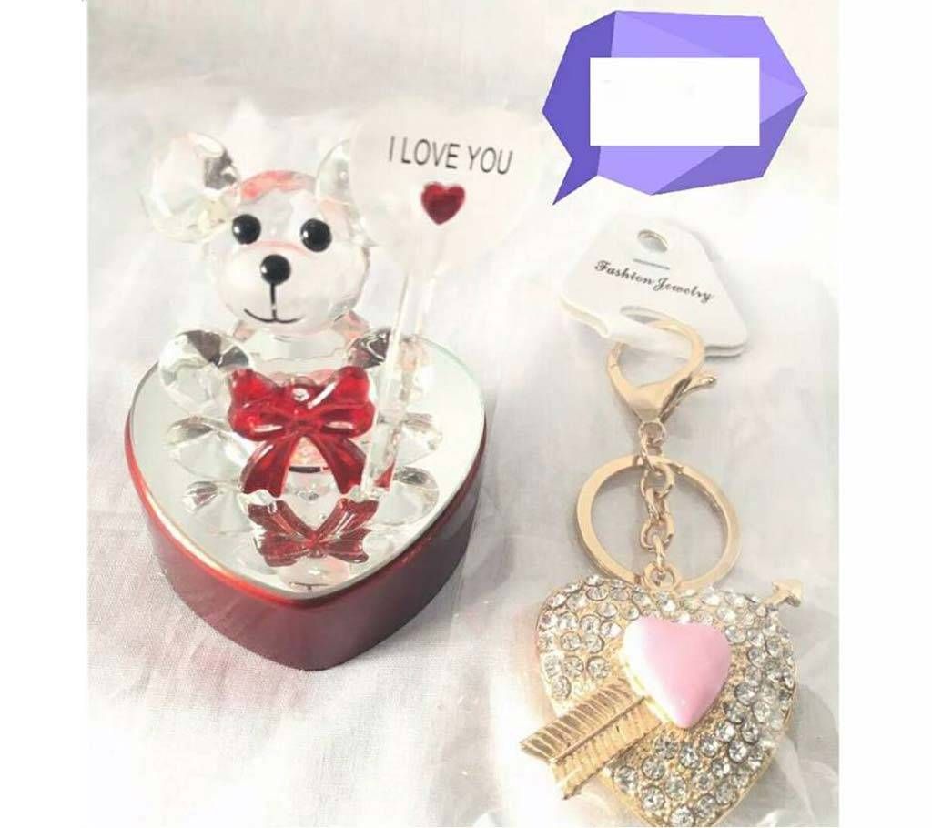 A Lighting Teddy Bear With Beautiful Key-ring