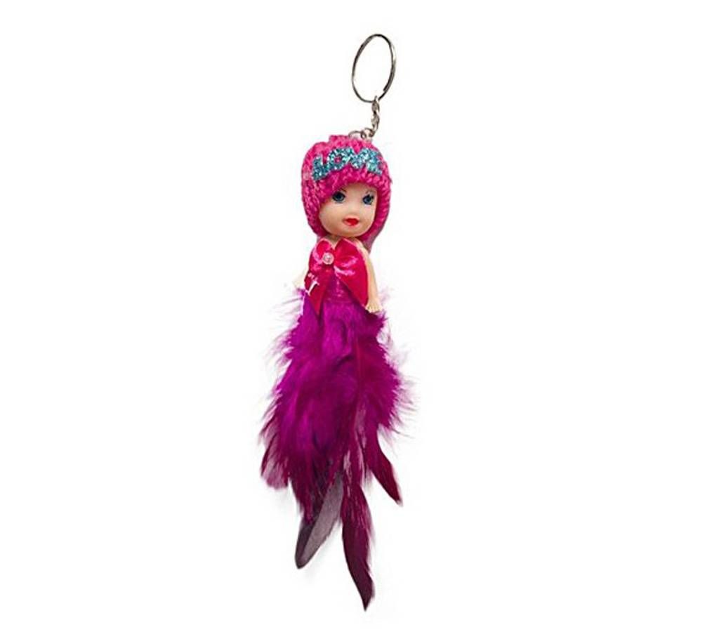 Cute Barbie Doll Fashion long Key ring - violet